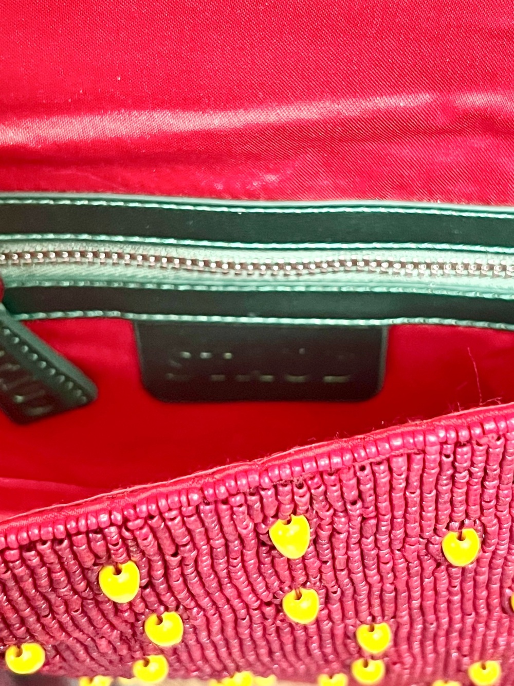 NWT Staud Beaded Tommy Shoulder Bag Strawberry Dream - Picture 8 of 16